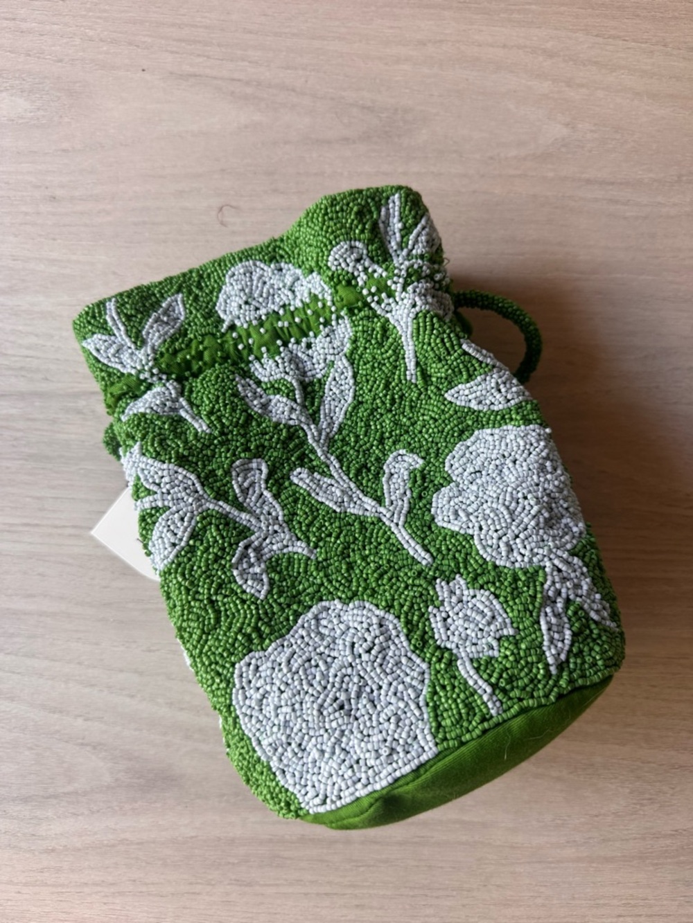 Kate Spade X Target - Green Beaded Floral Drawstring Bag - Picture 5 of 7